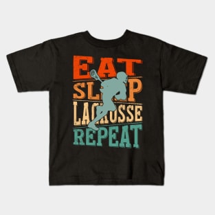 Eat Sleep Lacrosse Repeat Kids T-Shirt